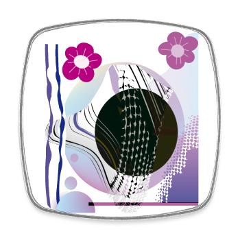 Fantasy Ornament Flowers - Square fridge magnet - white - Front