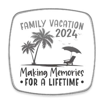 Summer holidays with the family Creating memories - Square fridge magnet - white - Front