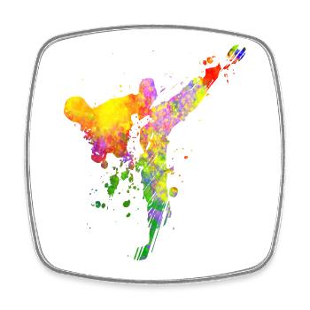 Taekwondo Jiu Jitsu Jujitsu Judo - Viereckiger Kühlschrankmagnet - Weiß - Vorne