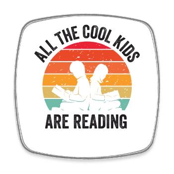 Alle Coolen Kids Lesen Lehrer - Viereckiger Kühlschrankmagnet - Weiß - Vorne