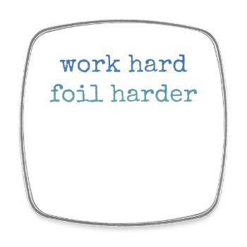 Work Hard Foil Harder Wing Foil Wingsurf - Viereckiger Kühlschrankmagnet - Weiß - Vorne