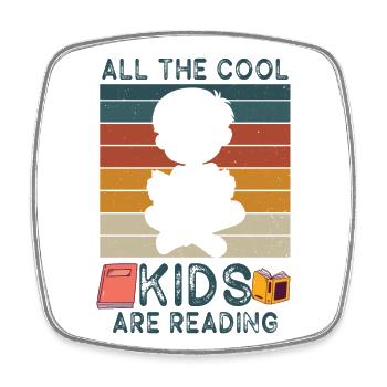 Alle Coolen Kids Lesen Lehrer - Viereckiger Kühlschrankmagnet - Weiß - Vorne