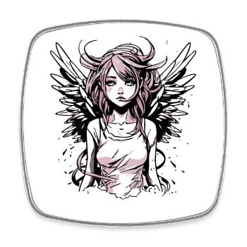 Modern Angel Girl - Square fridge magnet - white - Front