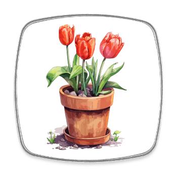 Greenhouse Garden Plants Gardener Retirement - Square fridge magnet - white - Front