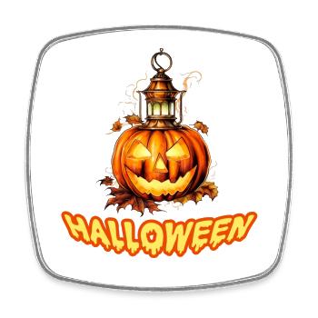 Bad Pumpkin Böser Kürbis Halloween - Viereckiger Kühlschrankmagnet - Weiß - Vorne