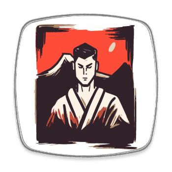 Japanische Rote Sonne: Kampfkunst Karate - Viereckiger Kühlschrankmagnet - Weiß - Vorne