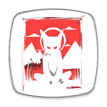 Japan's Red Sun: The Yoga Cat - Square fridge magnet - white - Front