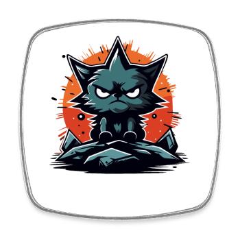 An Angry Star Cat - Square fridge magnet - white - Front