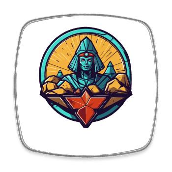 The Pharaoh of Hard Rocks and Stars - Square fridge magnet - white - Front