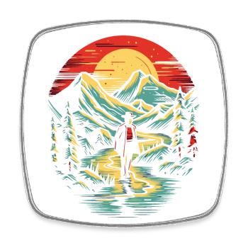 Le vagabond solitaire - Magnet carré - blanc - Devant