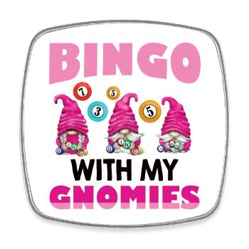Bingo avec mes gnomies Bingo drôle - Magnet carré - blanc - Devant