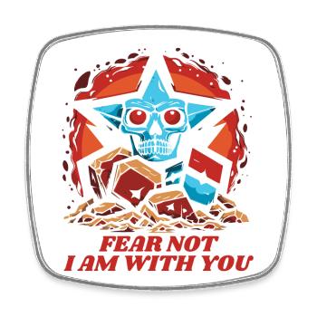 Fürchte dich nicht, ich bin bei dir, Der Totenkopf - Viereckiger Kühlschrankmagnet - Weiß - Vorne