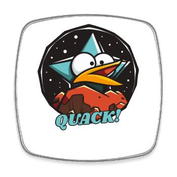 Silly Duck: Quawk! - Square fridge magnet - white - Front
