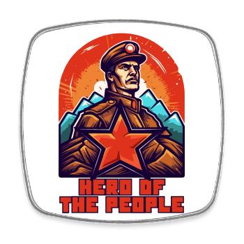 The People's Hero - Square fridge magnet - white - Front