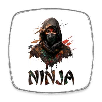 Schöne Frau als Ninja verkleidet für Ninja Fans - Viereckiger Kühlschrankmagnet - Weiß - Vorne