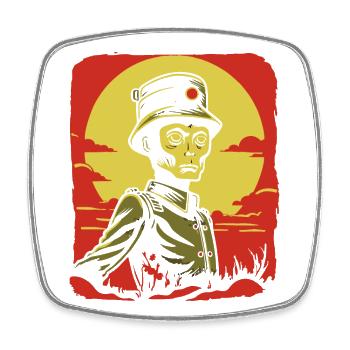 Asiatique Cartoon Mate - Magnet carré - blanc - Devant