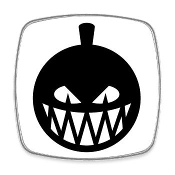 Halloween Pumpkin (Pumpkin Lantern / Emoji / 1C) - Square fridge magnet - white - Front