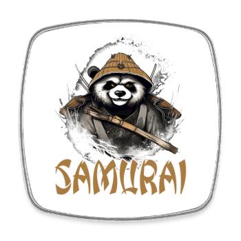 Japanischer Panda Samurai Style für Panda Fans - Viereckiger Kühlschrankmagnet - Weiß - Vorne