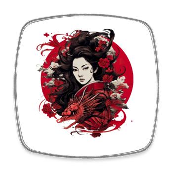Japan Tradition Japanisch Kultur Frau - Viereckiger Kühlschrankmagnet - Weiß - Vorne