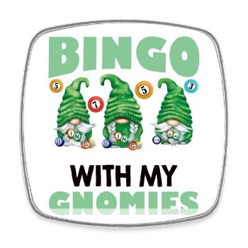 Bingo avec mes gnomies Bingo drôle - Magnet carré - blanc - Devant