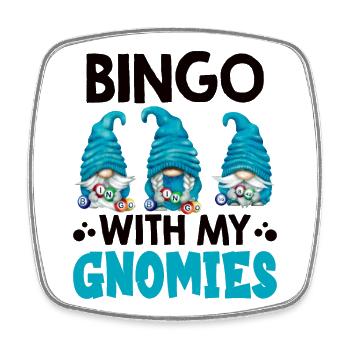 Bingo avec mes gnomies Bingo drôle - Magnet carré - blanc - Devant