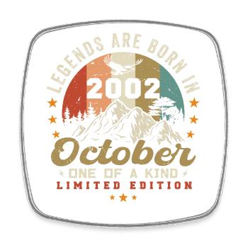 October 2002 - Birthday in October 2002 - Square fridge magnet - white - Front