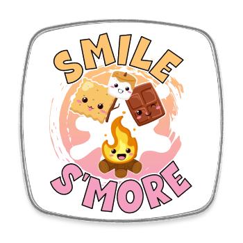 Smile S’more S’mores Pun Weekend Smores - Magnet carré - blanc - Devant
