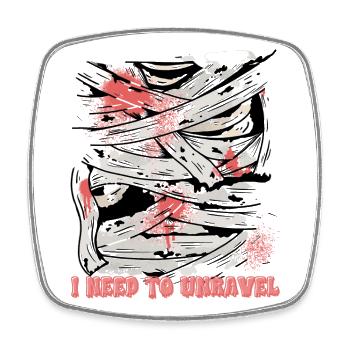 I NEED TO UNRAVEL, HALLOWEEN COSTUME - Square fridge magnet - white - Front