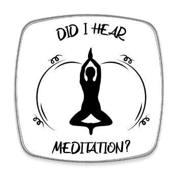 Méditation - Magnet carré - blanc - Devant