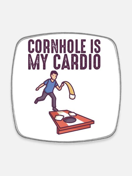 Cornhole est mon cardio cornhole sacs Cornhole - Magnet carré - blanc
