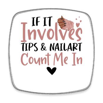 When it comes to tips nail art - Square fridge magnet - white - Front
