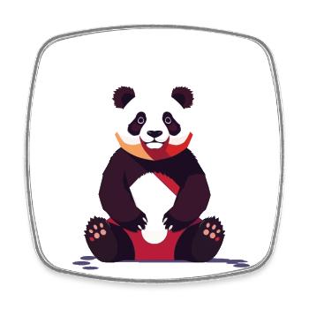 Panda Bear Drawing Cute Panda Animal Design - Square fridge magnet - white - Front