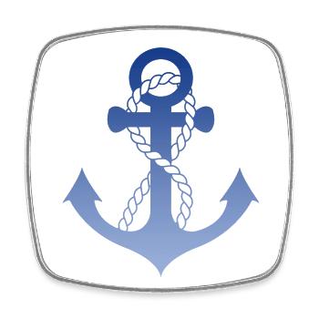 Blue Anchor, Maritime, Nautical, Sailor, Captain - Square fridge magnet - white - Front