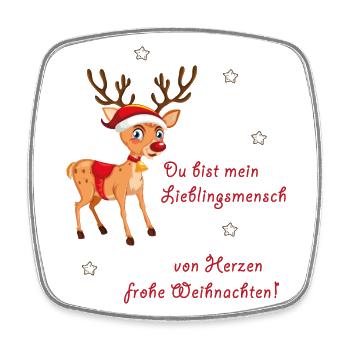 Lieblingsmensch Weihnachten Rentier - Viereckiger Kühlschrankmagnet - Weiß - Vorne