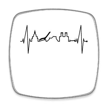 Oslo Skyline Heartbeat Norway Love I Love Oslo - Square fridge magnet - white - Front