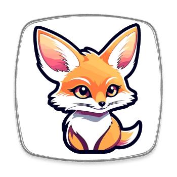 Desert Fox Fennec Drawing - Square fridge magnet - white - Front