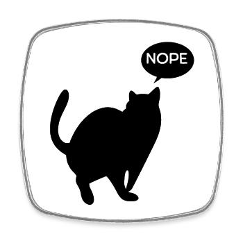 Cat says No - Square fridge magnet - white - Front