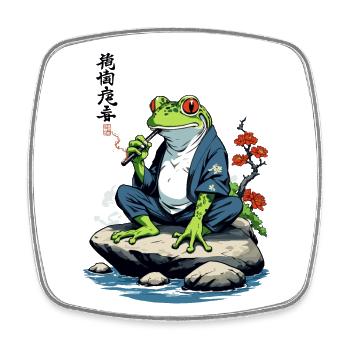 Yokai Frosch Ukiyo-E Japan Retro Design - Viereckiger Kühlschrankmagnet - Weiß - Vorne
