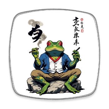 Yokai Frosch Ukiyo-E Tokio Streetwear Kunst - Viereckiger Kühlschrankmagnet - Weiß - Vorne
