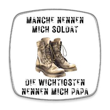 Soldat Papa - Viereckiger Kühlschrankmagnet - Weiß - Vorne