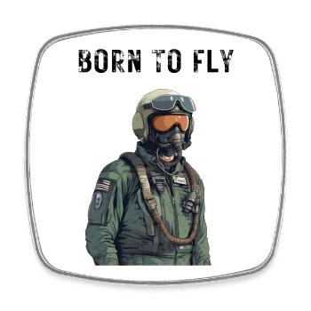 Born to Fly - Viereckiger Kühlschrankmagnet - Weiß - Vorne