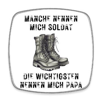 Soldat Papa - Viereckiger Kühlschrankmagnet - Weiß - Vorne