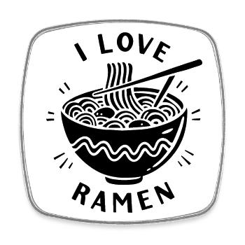 I love ramen J’aime les ramen - Magnet carré - blanc - Devant