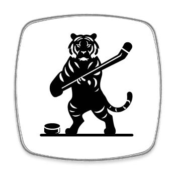 Tiger Eishockey Eishockeyspieler Silhouette - Viereckiger Kühlschrankmagnet - Weiß - Vorne