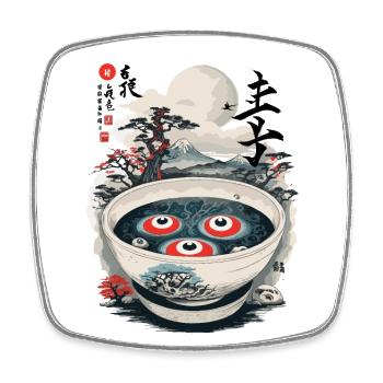 Soupe Occulte Japonaise Ukiyo-e Souls Ramen - Magnet carré - blanc - Devant