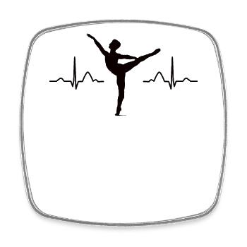 Ballet, Dancer, Heartbeat, Ekg, Ballerina - Square fridge magnet - white - Front