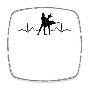Ballet, Dancer, Heartbeat, Ekg, Ballerina - Square fridge magnet - white - Front
