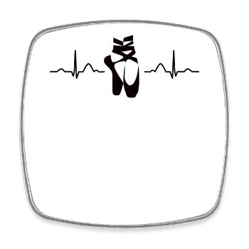 Ballet, Dancer, Heartbeat, Ekg, Ballerina - Square fridge magnet - white - Front