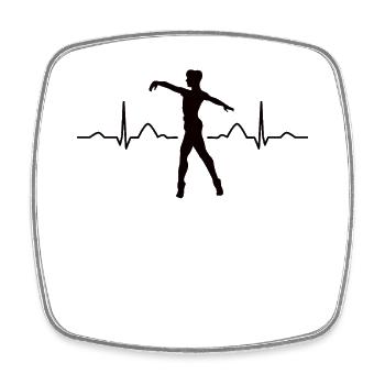 Ballett Tänzer Herzschlag Ekg Ballerina - Viereckiger Kühlschrankmagnet - Weiß - Vorne