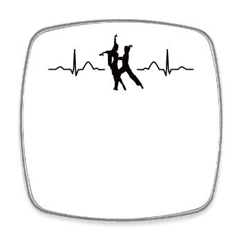 Latin Dancing Couple Heartbeat Dancer - Square fridge magnet - white - Front